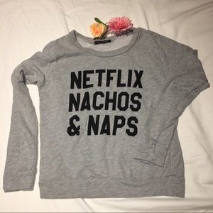 Netflix Nachos Naps Grey Sweatshirt